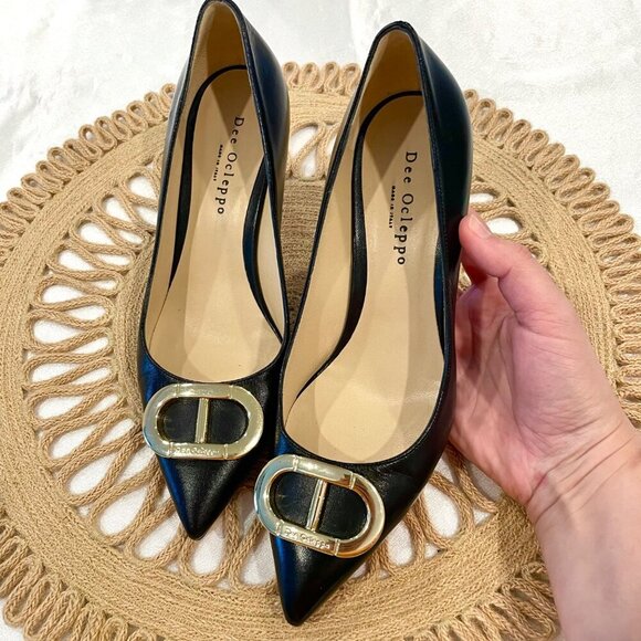 Dee Ocleppo Dee Office Party Logo Pump Black Leather Size EU 38 - Picture 2 of 13
